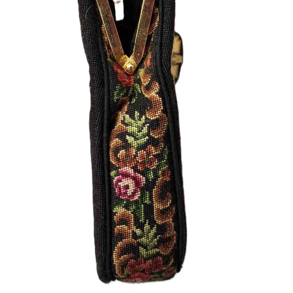 Vintage 1980s Handmade Petit Point Hand Embroidered Purse - Picture 3 of 5